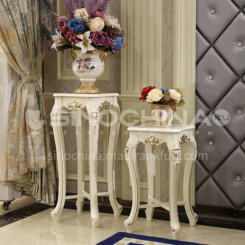 BJ-HJ002 Living room entrance high-end European classical flower stand + hand-carved + Thai imported oak